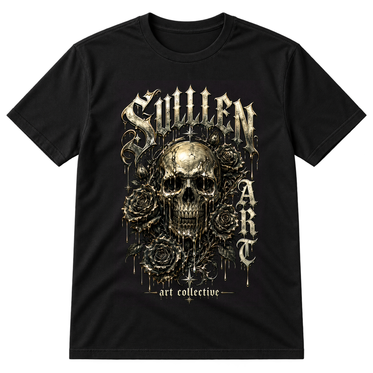 Sullen Art Collective Skull Roses Drip Tshirt