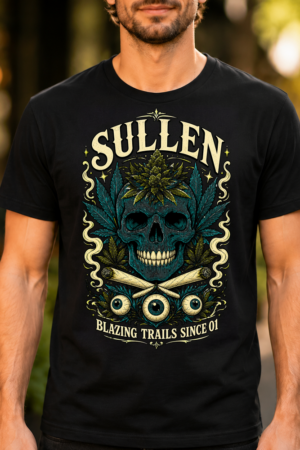 Sullen Blazing Trails Skull Cannabis Tshirt