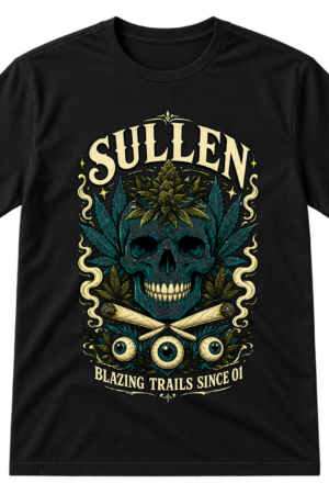 Sullen Blazing Trails Skull Cannabis Tshirt