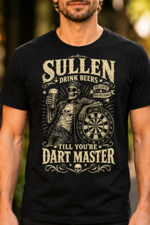 Sullen Drinkers Dart Master Skeleton Tshirt
