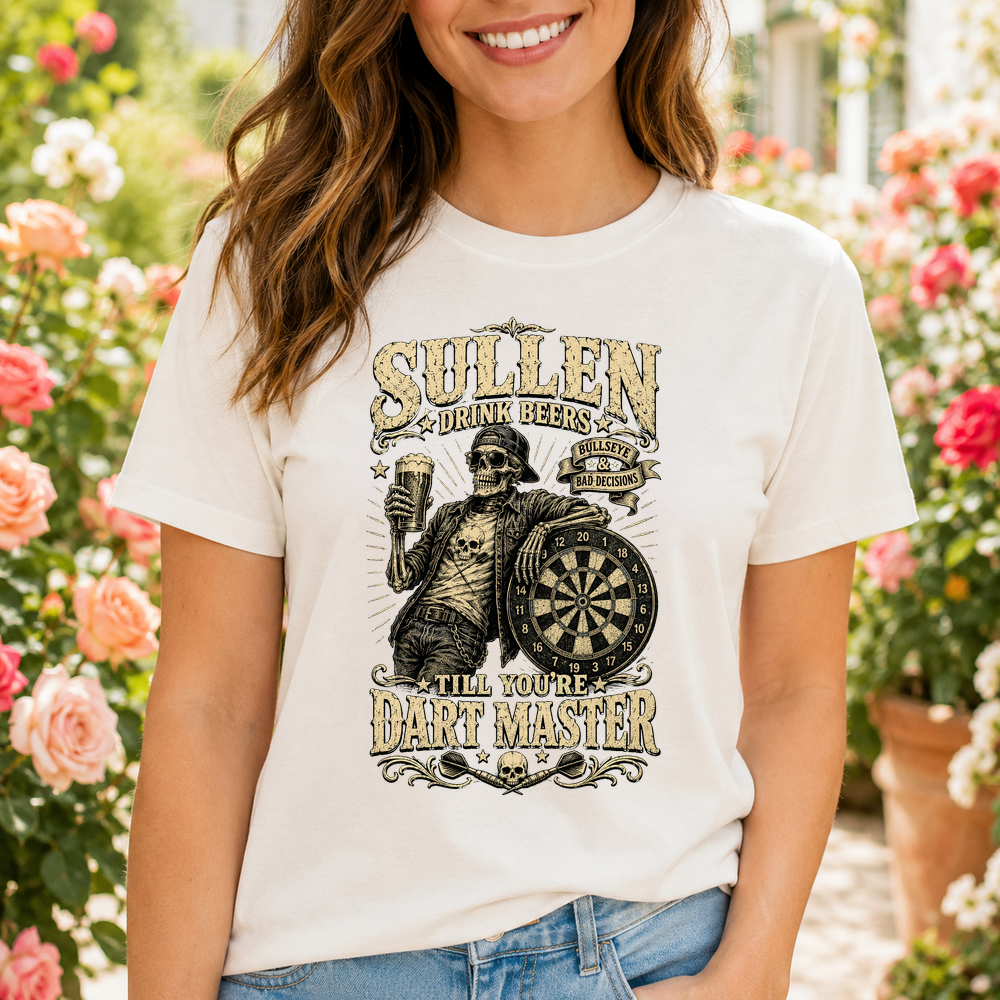 Sullen Drinkers Dart Master Skeleton Tshirt