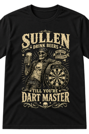 Sullen Drinkers Dart Master Skeleton Tshirt