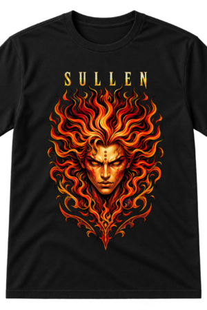 Sullen Red Flame Face Graphic Tshirt