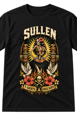 Sullen Tropical Hula Skull Back Print Tshirt