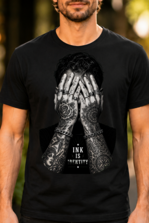 Tattooed Hands Portrait Tee Tshirt