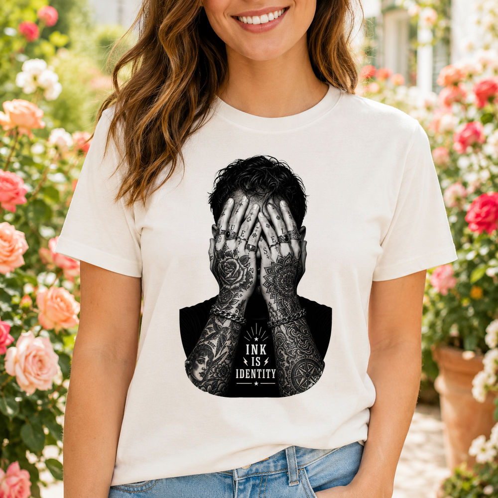 Tattooed Hands Portrait Tee Tshirt