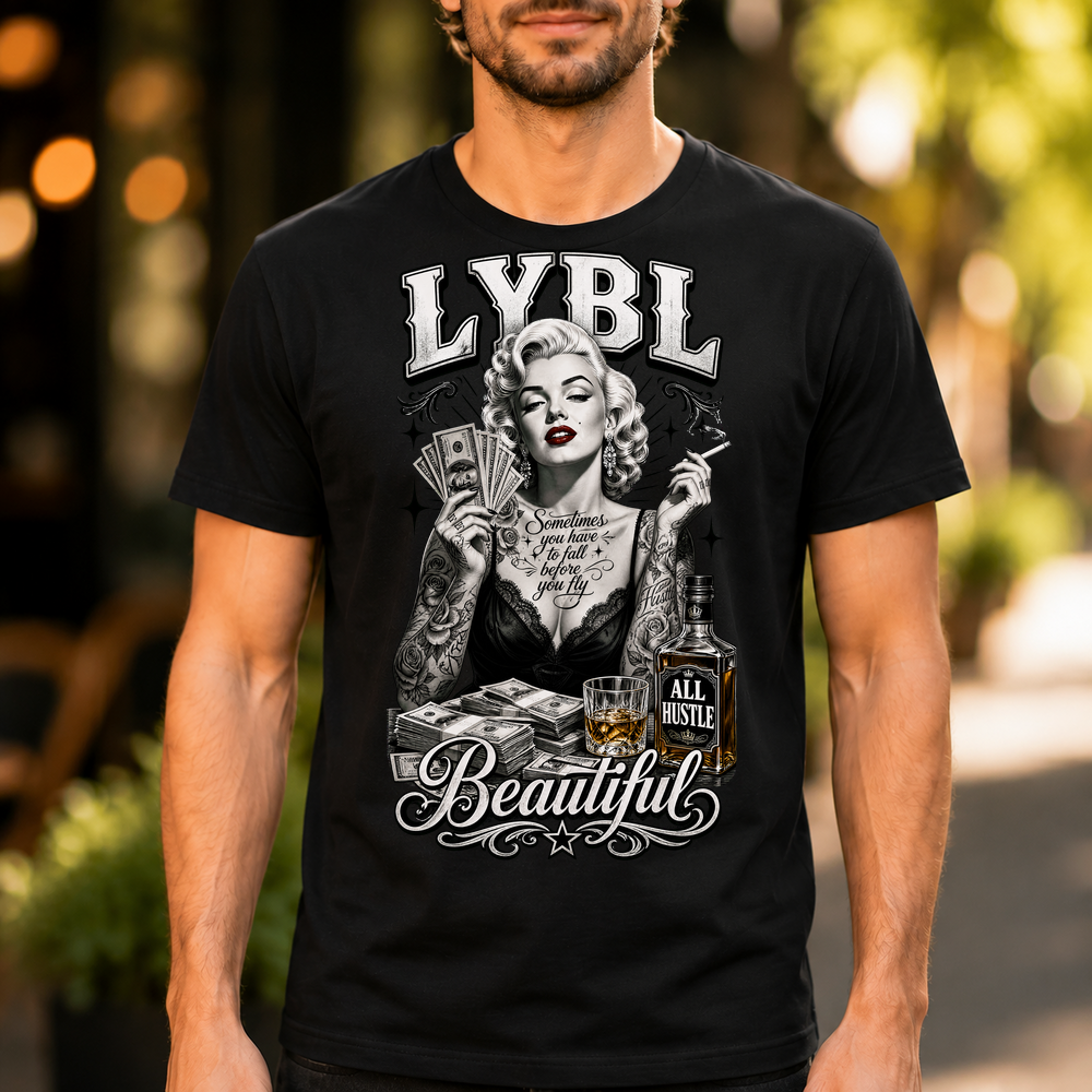 Tattooed Marilyn Money Whiskey Tshirt