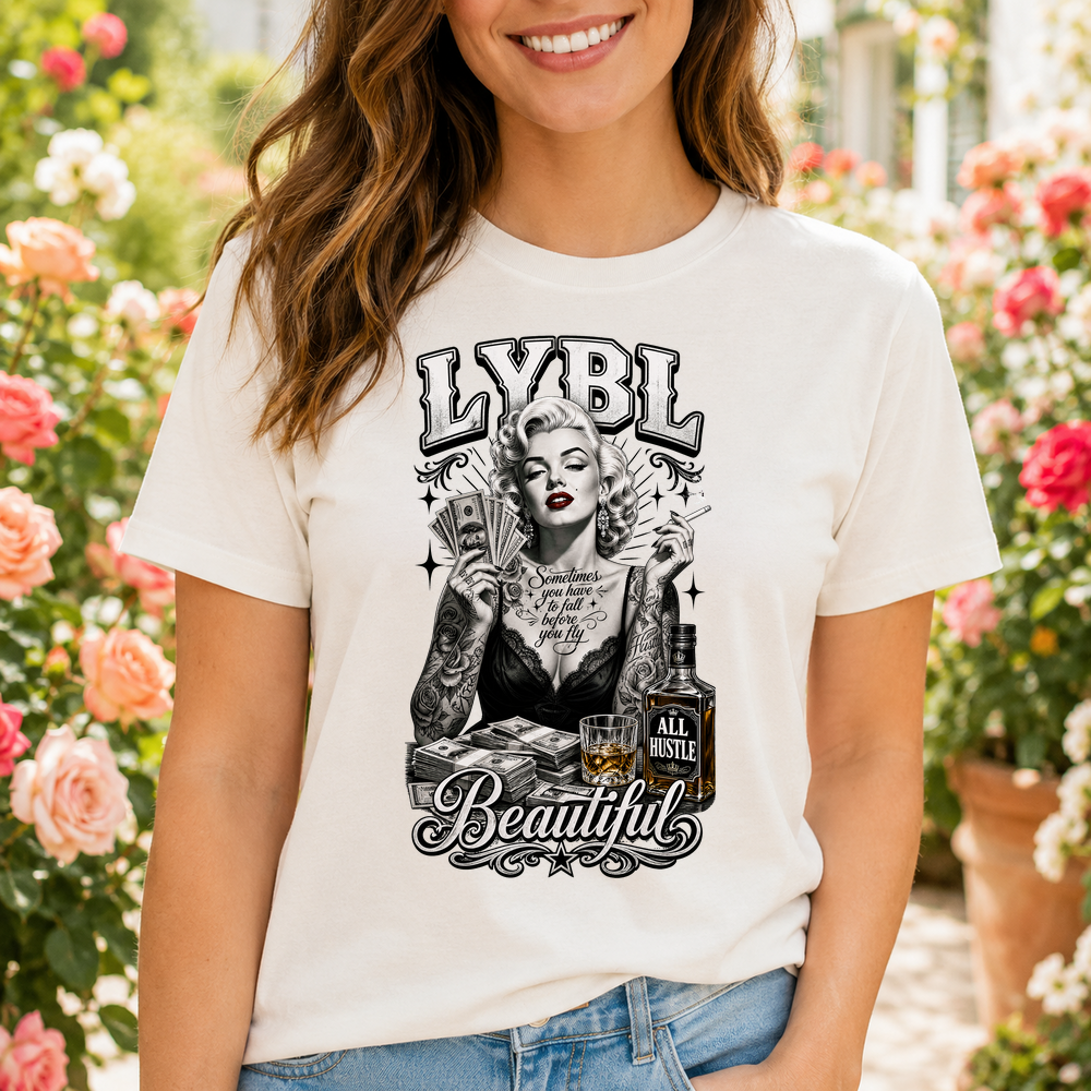 Tattooed Marilyn Money Whiskey Tshirt