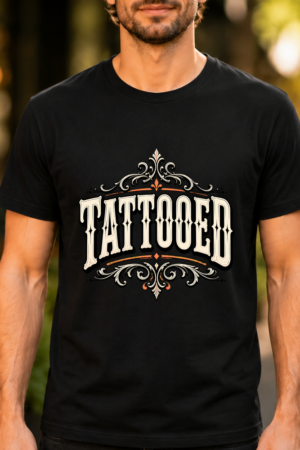 Tattooed Text Design Tshirt