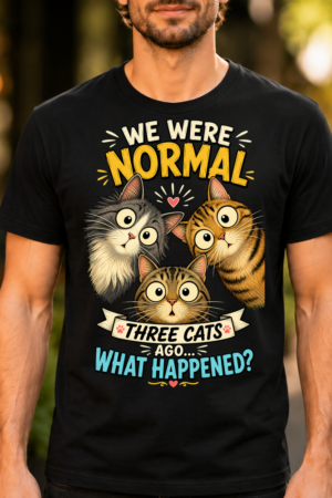 Three Wide Eyed Cats Tshirt