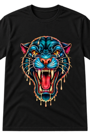 Traditional Panther Tattoo Style Tshirt