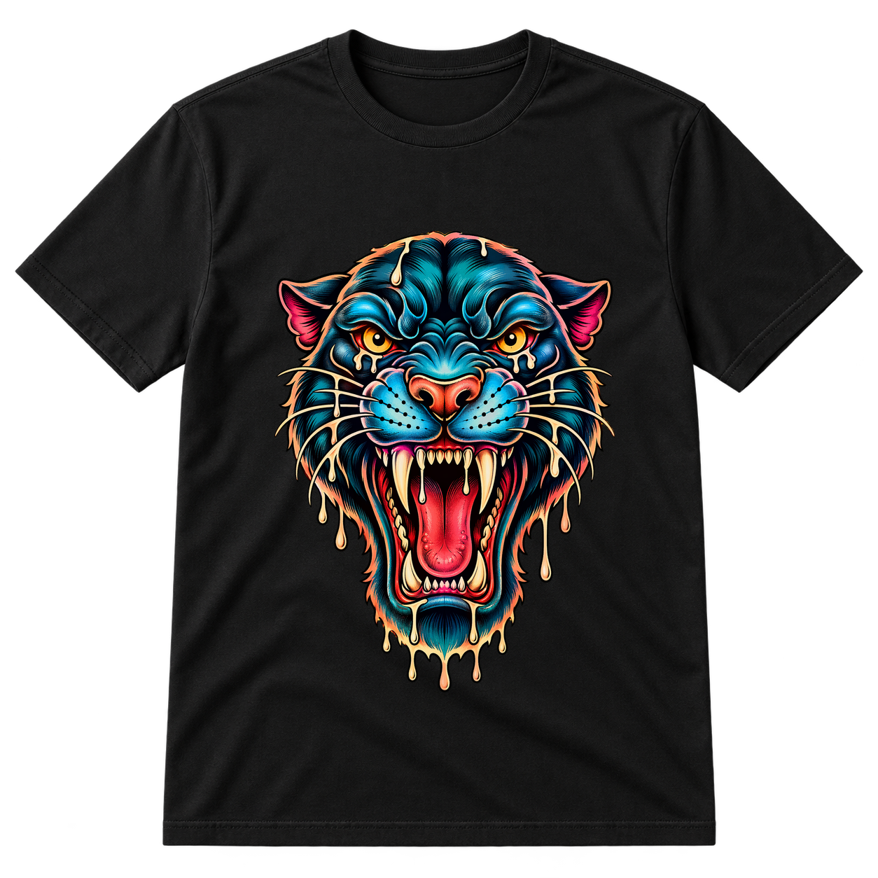 Traditional Panther Tattoo Style Tshirt