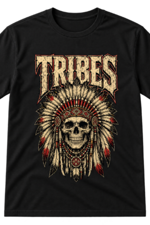 Tribes Skull Headdress Design Tshirt