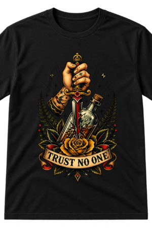 Trust No One Dagger Rose Tattoo Tshirt