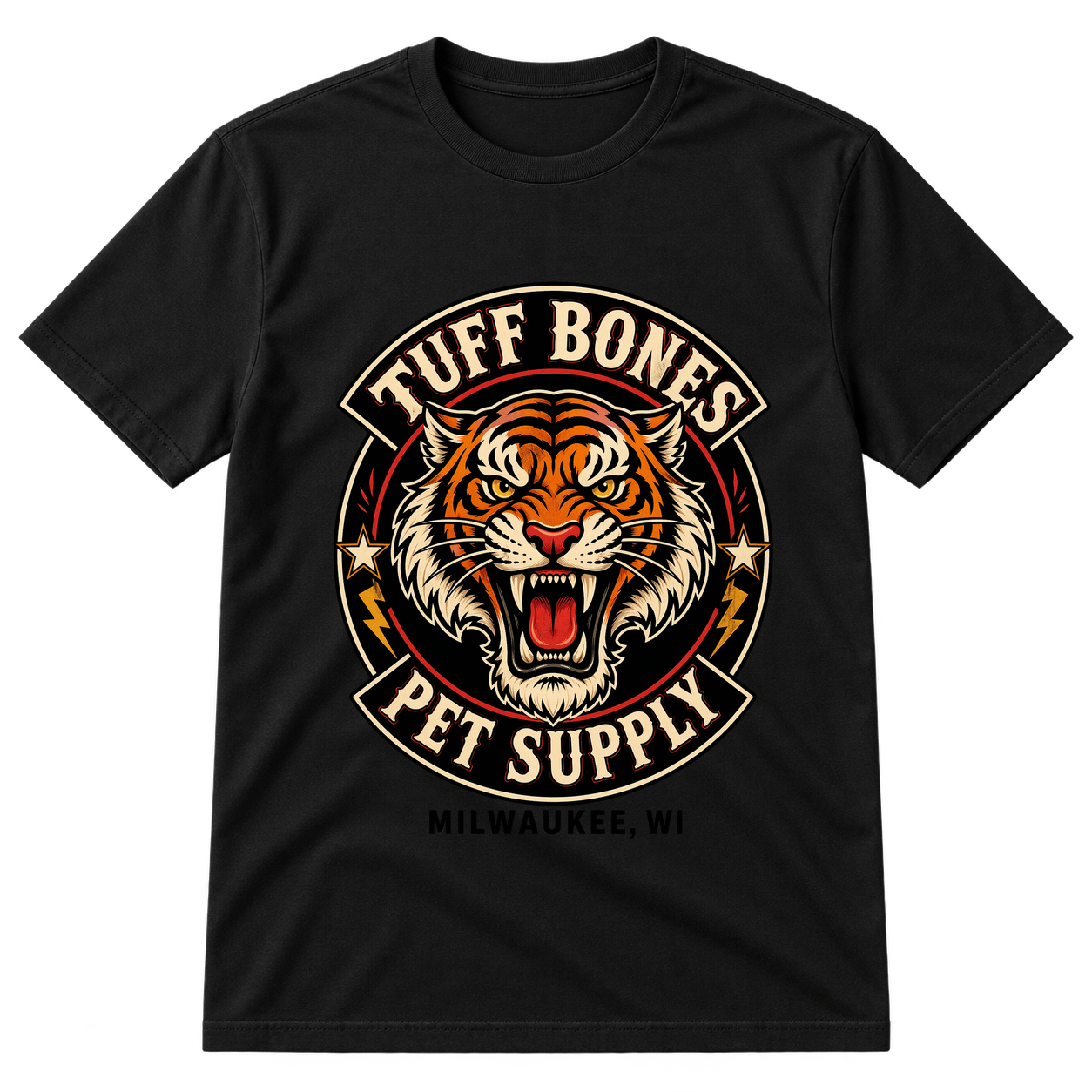Tuff Bones Pet Supply Tiger Logo Tshirt