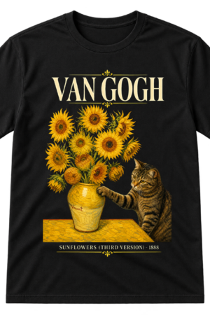 Van Gogh Sunflowers Cat Tshirt