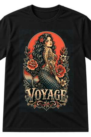 Voyage Mermaid Tattoo Style Tshirt
