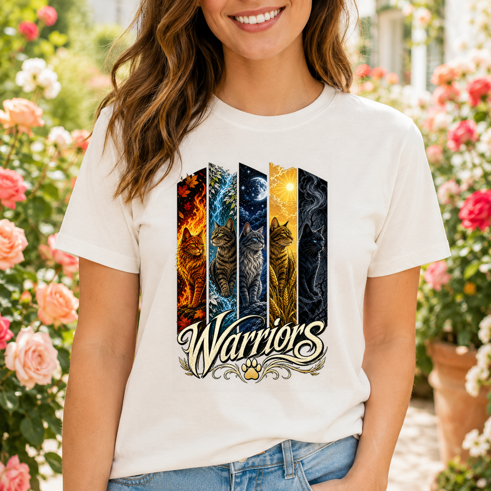Warriors Five Cats Elemental Panels Tshirt