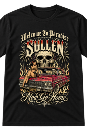 Welcome To Paradise Skull Lowrider Tshirt