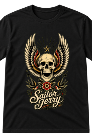 Winged Skull Tattoo Style Tshirt