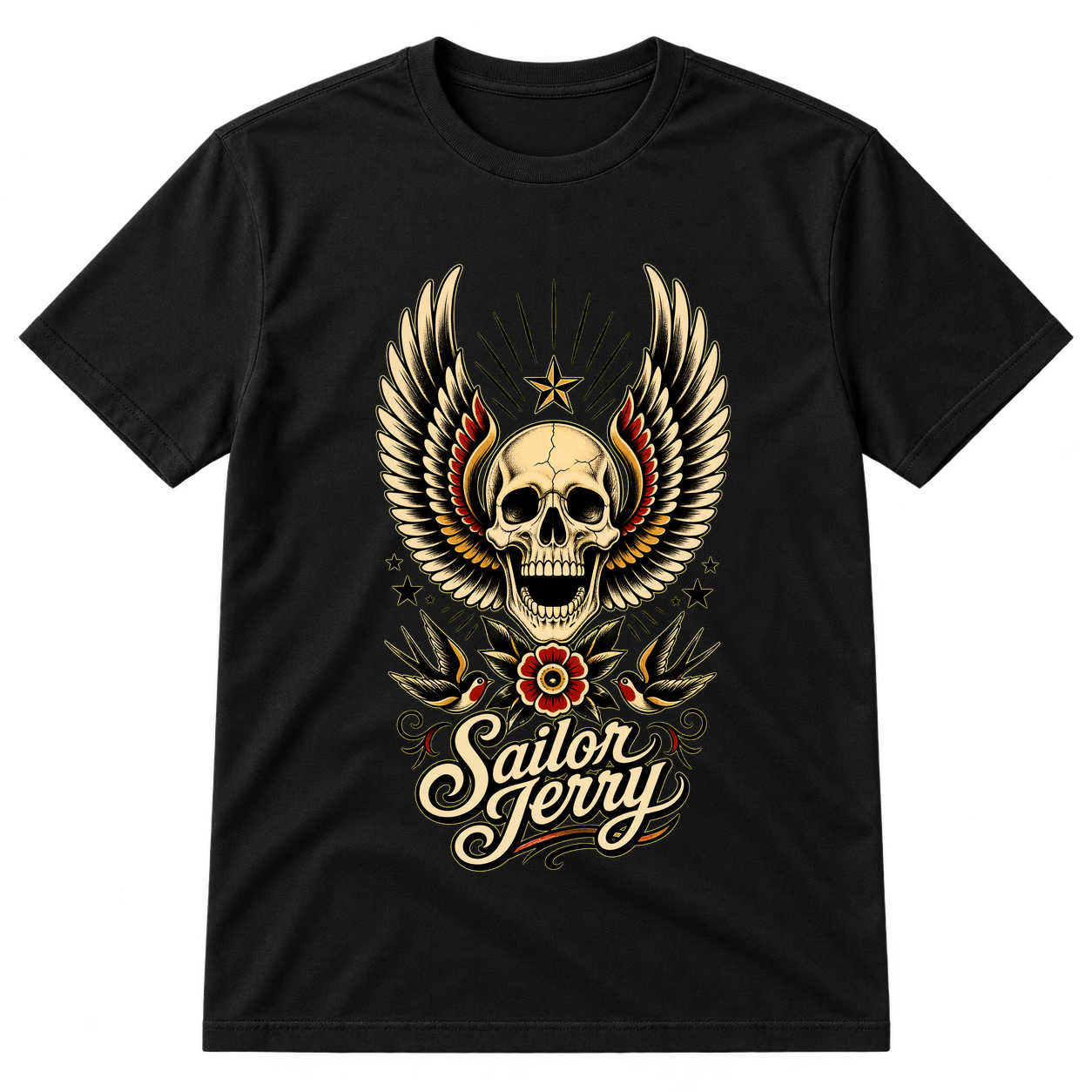 Winged Skull Tattoo Style Tshirt