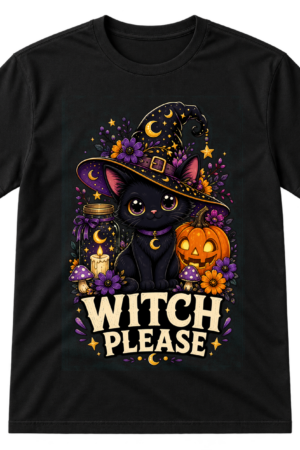Witch Please Halloween Cat Tshirt