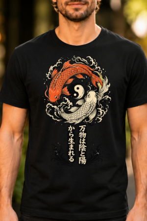 Yin Yang Koi Fish Japanese Philosophy Tshirt