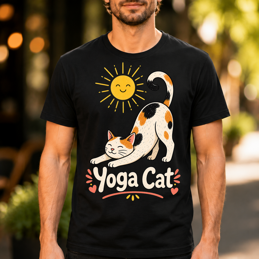 Yoga Cat Stretch Tshirt