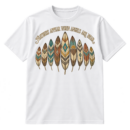 Arched Feathers Appear When Angels Are Near quote above nine vintage patterned feather illustrations.
