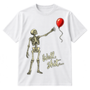 Hand-drawn skeleton reaching toward a red balloon with the caption “Well, shit...”