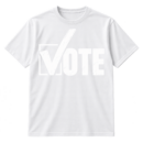 Bold VOTE lettering with an oversized checkmark-shaped V overlapping a partially open square checkbox outline.