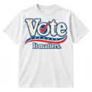 Vintage-style Vote It matters graphic with a blue checkmark through the O and a red curved underline.