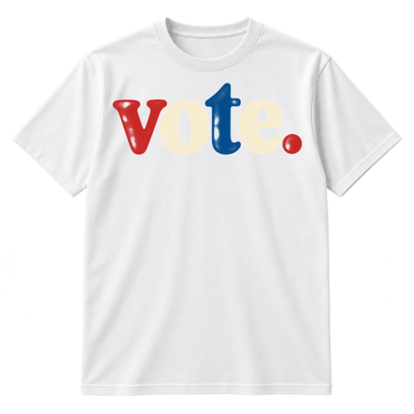Large minimalist serif text reading “vote.”