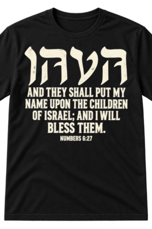 Paleo-Hebrew YHWH lettering above a four-line biblical blessing and the reference NUMBERS 6:27.